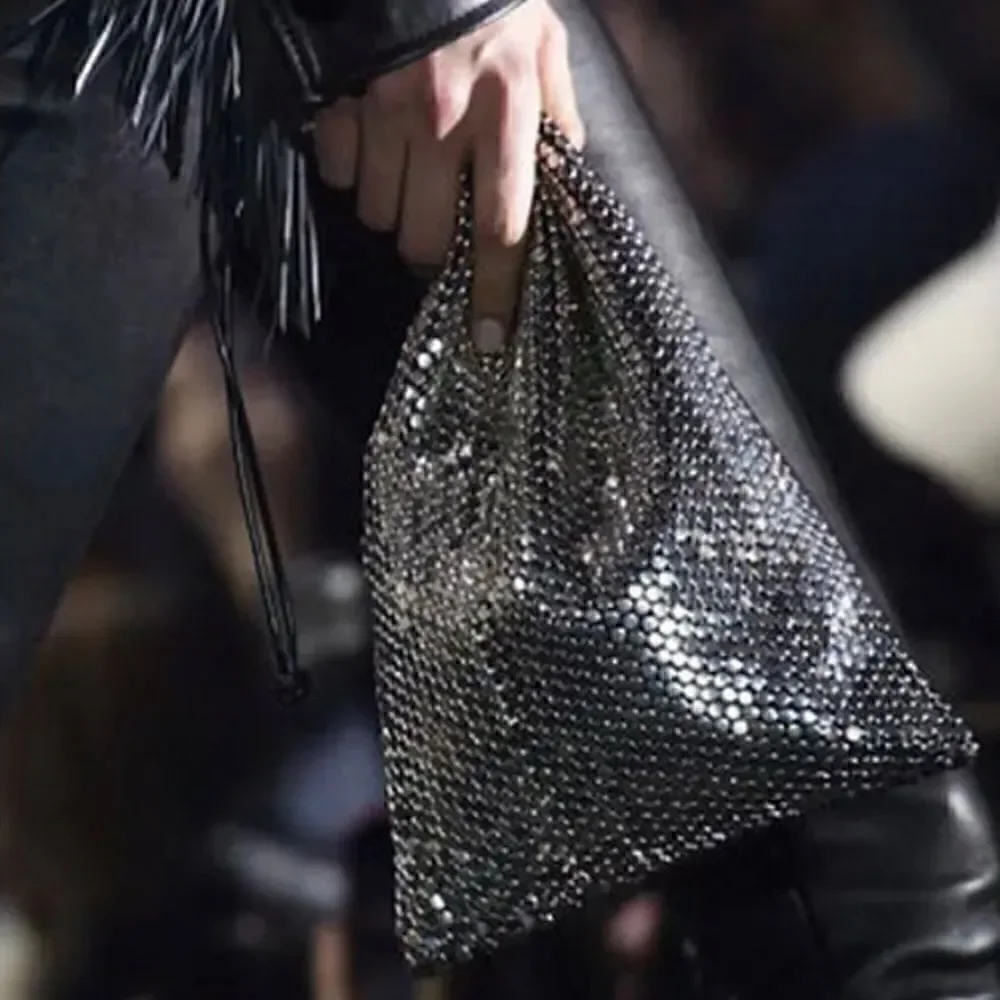 ALEXANDER WANG Chainmail Leather Clutch / Dust Bag